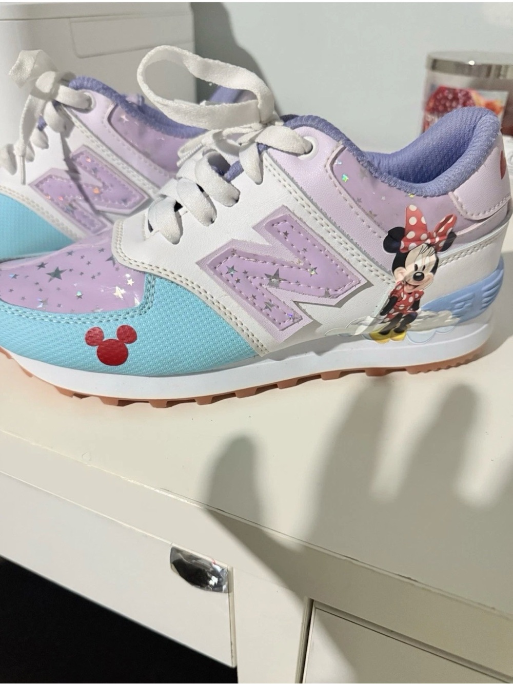 Women’s Minnie Mouse Pastel Purple & Blue Sneakers - Character Slip-On Lace